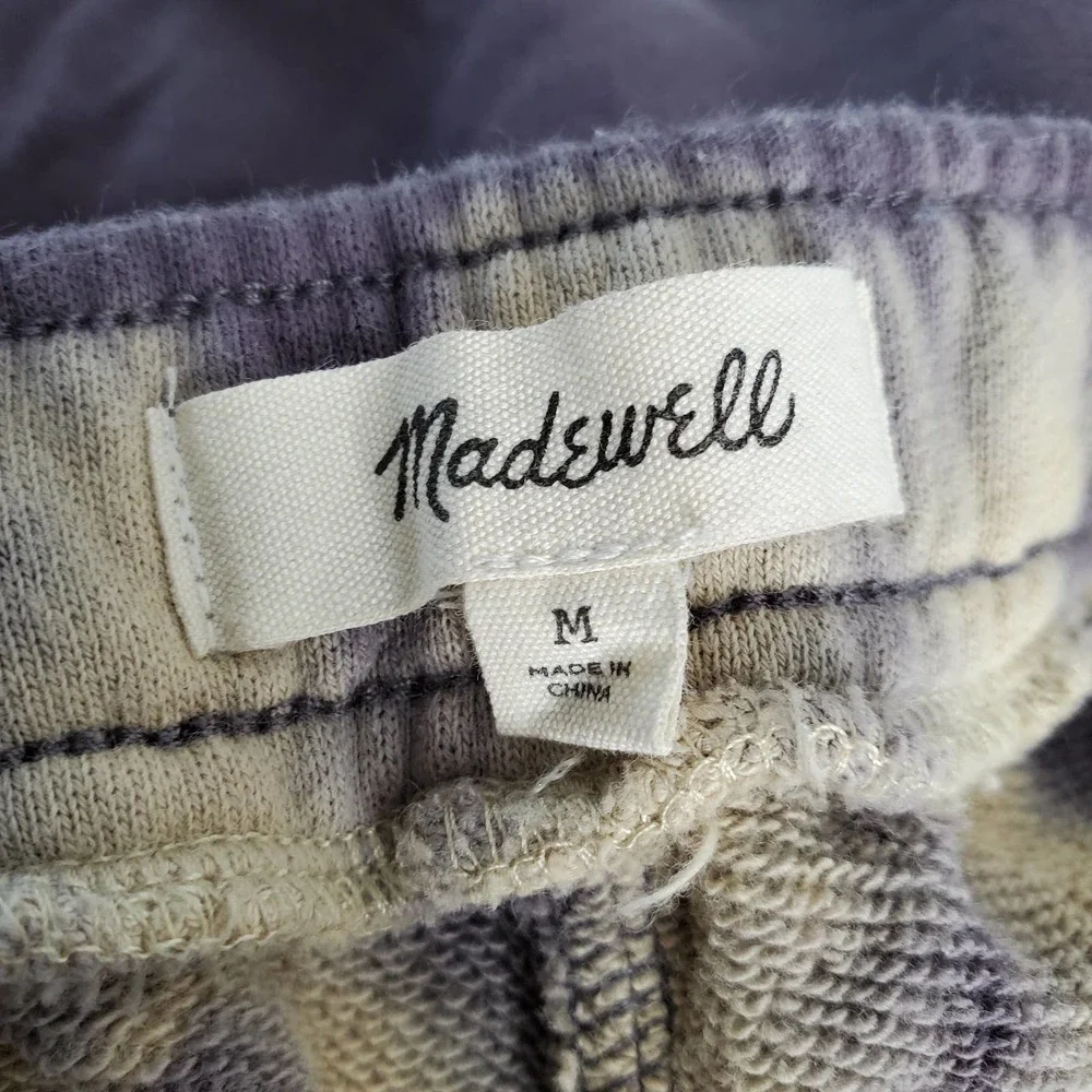 MADEWELL • Purple Beige Tie-Dye (Re)sourced Cotton Sweatshorts Sz M - Picture 5 of 7